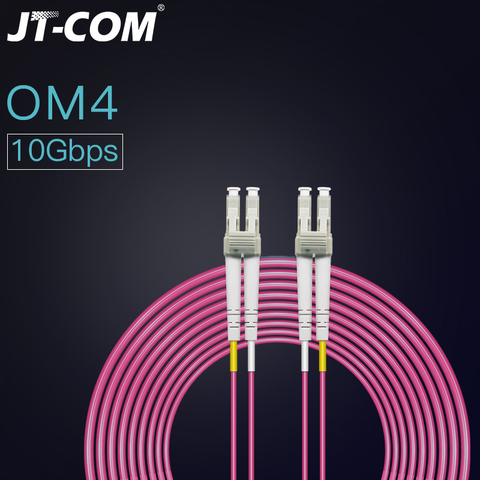 Cable de parche de Fibra óptica OM4, 40Gbps, 100G, LC-LC, 1m, 2m, 3m, 5m, 10m, 15m, 50/125, 2mm, 2 núcleos, Cable de parche de Fibra óptica dúplex multimodo ► Foto 1/5