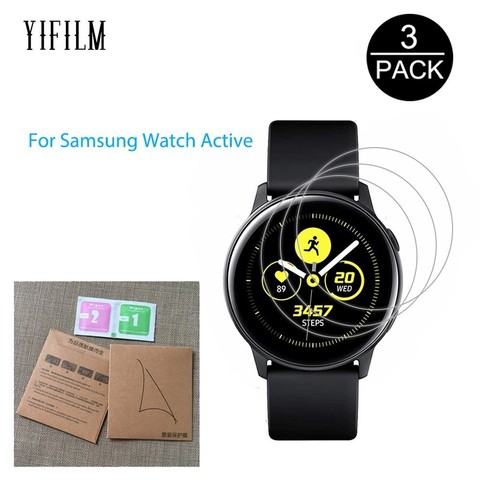 Pack de 3 para Samsung Galaxy ver activa Active2 40mm 44mm reloj inteligente 5H Nano Protector de pantalla a prueba de explosiones de HD Anti-shock película ► Foto 1/6
