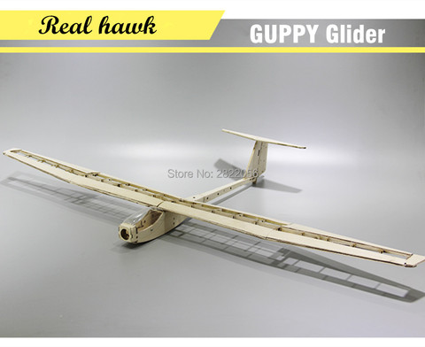 Avión teledirigido de corte láser Balsa, Kit de construcción de madera, Marco planeador GUPPY de 1040mm, sin cubierta, modelo de madera ► Foto 1/6
