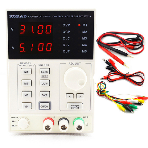 Fuente de alimentación Digital ajustable de alta precisión, 220V, KA3005D, 30V/5A, para laboratorio de servicios de investigación científica, 0,01 V, 0.001A ► Foto 1/6