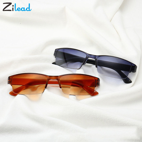 Zilead-gafas de lectura ultraligeras y ligeras de medio marco TR90, anteojos de resina para presbicia de doble Color, Unisex ► Foto 1/6