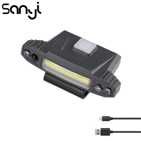 SANYI-Linterna frontal portátil de 2000LM, Linterna con Clip de luz LED COB, 4 modos, recargable por USB ► Foto 1/6