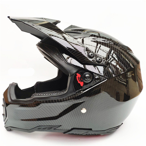 Fibra de carbono cara completa moto Racing casco DOT exterior adulto cara completa MX casco moto cross todoterreno moto rcycle ATV M ► Foto 1/1