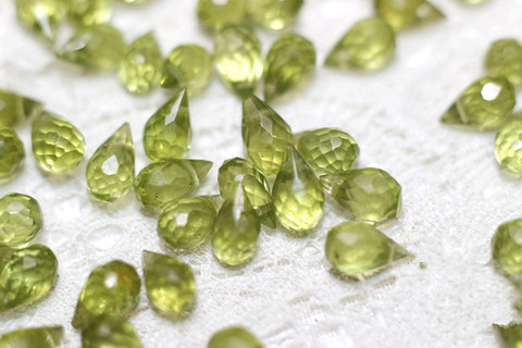 Cuentas sueltas de peridoto verde facetadas, 4-6mm, para fabricación de joyas, FPPJ, piedras naturales, 10 Uds. ► Foto 1/1