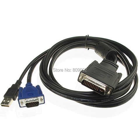 M1-DA DVI (30 + 5) macho a macho, 15 pines VGA + Cable de conexión adaptador USB para Monitor de portátil LCD proyector, novedad ► Foto 1/6