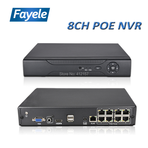 Grabadora de vídeo de red de vigilancia, NVR POE de seguridad de 8 canales, 2MP, 4MP, 4CH, 5MP, alimentación sobre Ethernet, detección de movimiento, P2P, XMeye, ONVIF ► Foto 1/6