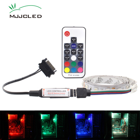 Tira de luces LED RGB para carcasa de PC, 5050 rayas LED, funda de PC, interfaz SATA de 12V, tira magnética inalámbrica RGB para ordenador ► Foto 1/6