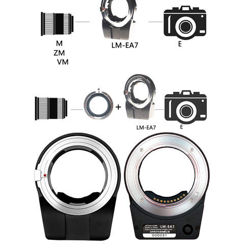 Adaptador de objetivos AF automático LM-EA7 para lente Leica M LM, para Sony A7S II / A7 III / A7R IV A6600 A6500 A6300 NEX E FE ► Foto 1/2