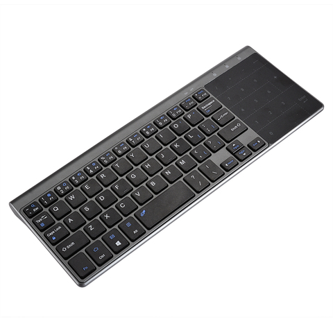 Teclado táctil inalámbrico de alta calidad, teclado negro profesional con panel táctil para ordenador y pc, 1 unidad ► Foto 1/5