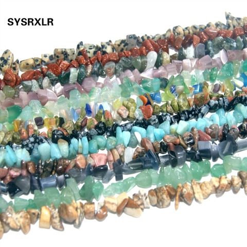 5-8mm de forma Irregular libre Chip cuentas de piedra Natural de cuarzo rosa amatistas ágatas Lapis lazuli para la fabricación de la joyería collar de bricolaje ► Foto 1/6