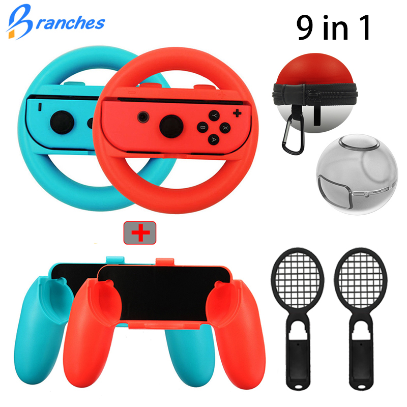 Agarres para el mando 9 en 1, funda Joy-Con para Nintendo Switch, mango de Joy-Con, Kit de accesorios para consola NS n-switch, bolsa de bola de elfo ► Foto 1/6