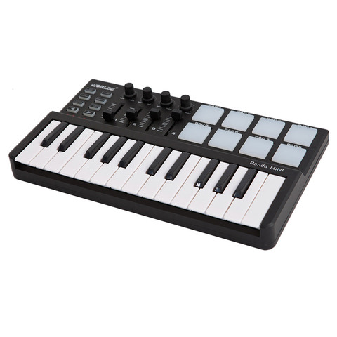 Worlde Panda-mini teclado USB portátil de 25 teclas y almohadilla de tambor, controlador MIDI, controlador de piano, midi ► Foto 1/1