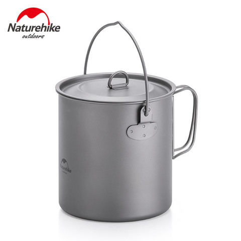 Naturehike-vajilla de titanio ultraligera para 2-3 personas, pícnic al aire libre, olla de Camping, cacerola de cocina, utensilios de cocina para Camping, sartén ► Foto 1/5