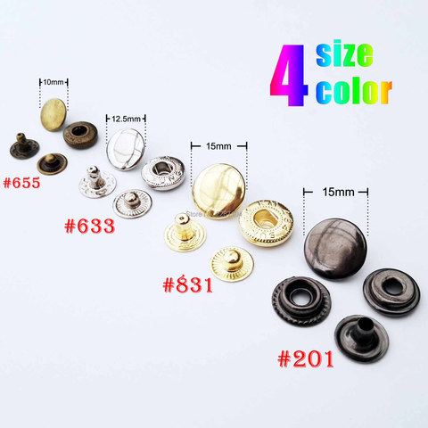 25sets #655 #633 #831 #201 de Metal No coser cierre botón prensa Popper Stud bolsa de cuero ropa chaqueta reparación remache DIY ► Foto 1/6