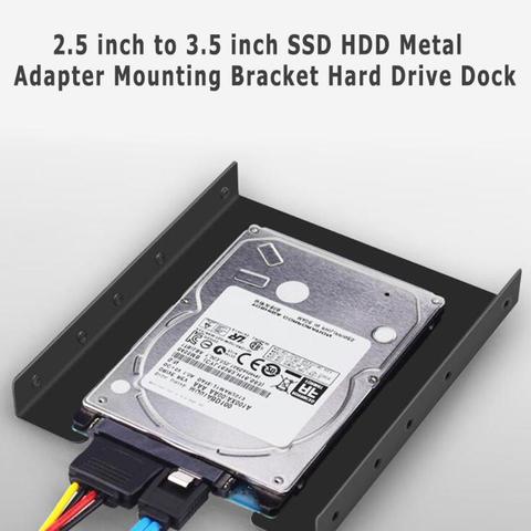 Soporte de adaptador de montaje de Metal para disco duro de PC, soporte de disco duro SSD de 2,5 pulgadas a 3,5 pulgadas ► Foto 1/6