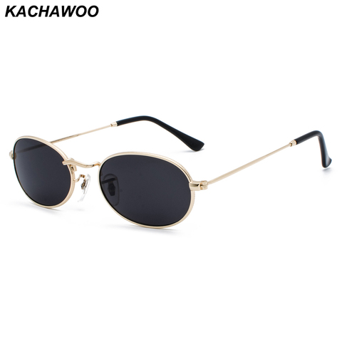 Kachawoo-gafas de sol ovaladas para hombre y mujer, montura pequeña de Metal, color negro, rojo y rosa, Retro, regalo de Año Nuevo ► Foto 1/6