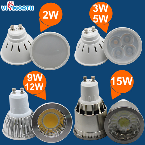 Bombillas Led Gu10 para el hogar, 2W, 3W, 5W, SMD2835, taza de lámpara, 9W, 12W, 15W, Cob, luz Led Ac 110V, 220V, 240V, foco de lámpara blanco frío cálido ► Foto 1/6