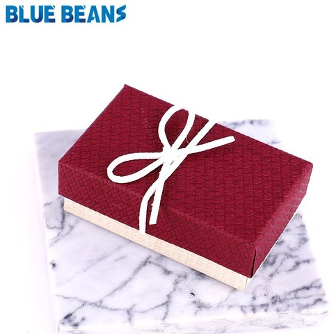 Caja organizadora de joyas cuadrada, anillo de compromiso para pendientes, collar, pulsera, expositor, caja de regalo, negro, rojo, blanco, azul marino, 1 ud. ► Foto 1/6