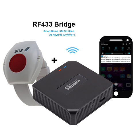 WIFI botón SOS para ancianos RF 433mhz botón de pánico para emergencias de alarma inalámbrico reloj pulsera de la gente vieja Android IOS APP ► Foto 1/6