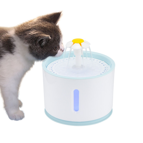 2.4L automática gato fuente de agua con eléctrica LED USB perro gato mascotas mudo alimentador de bebedero de tazón de fuente de beber para mascotas dispensador ► Foto 1/6