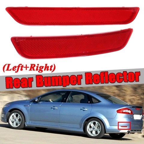 Nueva Izquierda/lado derecho Reflector de parachoques trasero pegatinas rojo por Ford Mondeo MK4 2007-2010 LH niebla luces de advertencia tiras reflectantes ► Foto 1/6