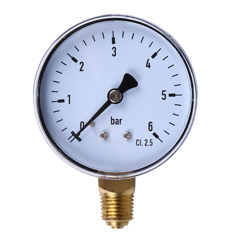 Manómetro de 1/4 pulgadas, indicador de presión de aire comprimido para compresor de 6 Bar, para medición de aire y agua, Gas y aceite ► Foto 1/6