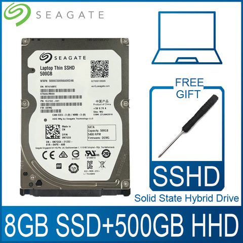 Seagate-disco duro híbrido de estado sólido SSD HDD HD SATA III, 6 Gb/s, 500 RPM, 64M, caché de 5400 