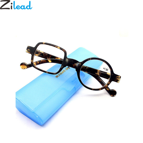 Zilead Retro leopardo asimétrica redondo y cuadrado gafas de lectura mujeres y hombres gafas de presbicia para ancianos ► Foto 1/4
