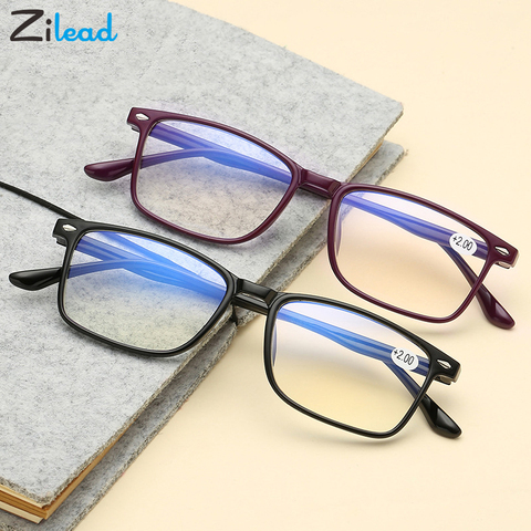 Zilead Anti Blue Ray ultraligero hombres mujeres gafas de lectura, de ordenador ametabólico resistente presbicia padres gafas para lectores ► Foto 1/6