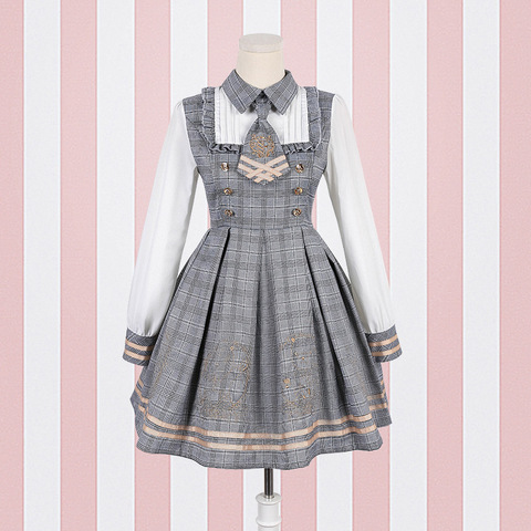 Vestido Lolita de oso Detective Cospaly, para mujer, estilo pijo, corbata de cuello, vestidos de manga larga y manto de lana, novedad de 2022 ► Foto 1/6