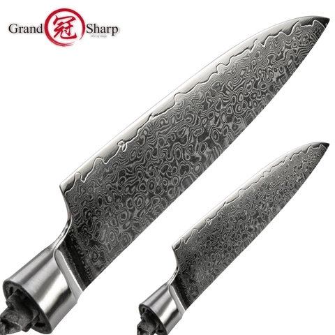 Damasco cuchillo de cocina hoja en blanco VG10 japonés de acero de Damasco herramientas de bricolaje cuchillos de cocina a Hobby cuchillo de Chef 67 capas PRO ► Foto 1/6