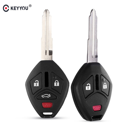 KEYYOU-carcasa de llave remota para coche Mitsubishi, funda de 2 + 1/3 + 1 botones con forma de llave, para Lancer Outlander Endeavor Galant MIT11R ► Foto 1/6