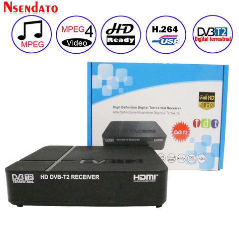 Receptor de televisión Digital terrestre DVB T2, decodificador con DVB-T2, HD, MPEG-2/-4 H.264, compatible con YouTube y Wifi, para Europa/Rusia/Colombia ► Foto 1/6