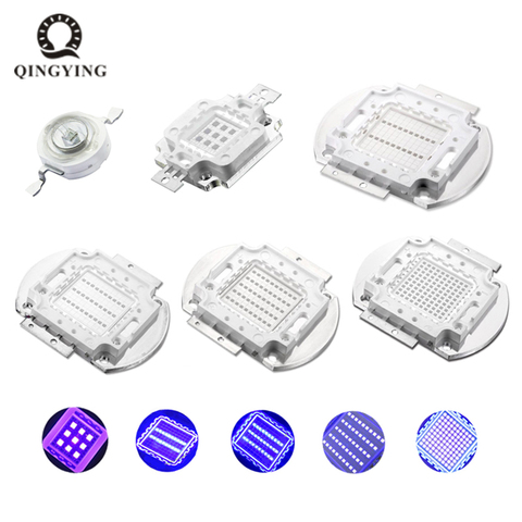 UV púrpura bombillas LED de alta potencia, Ultra violeta Chips 360nm 365nm 370nm 380nm 390nm 395nm 400nm 405nm 1 W 3 W W 5 W 10 W 20 W 30 W 50 W 100 W ► Foto 1/5