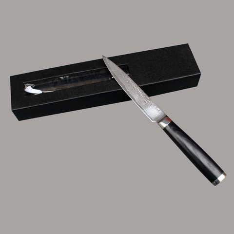 Cuchillo japonés de acero damasco, utensilio de cocina afilado de alta calidad, 5 pulgadas, VG10 ► Foto 1/6