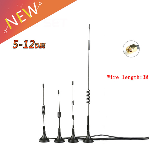 Antena Wifi aérea con Cable de extensión de 3 metros, 433MHZ, alta ganancia, 5DBI, 7DBI, 12DBI, conector macho SMA ► Foto 1/6