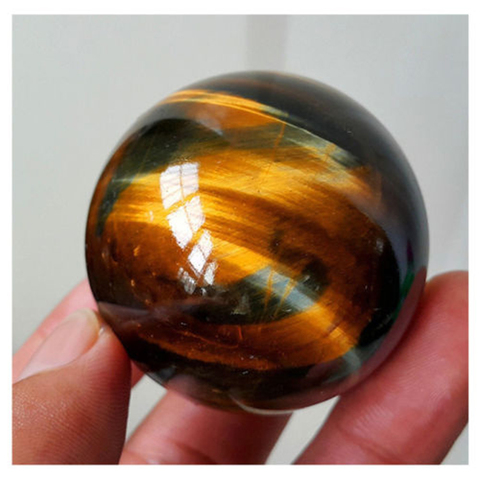 Bola de cuarzo cristal sanador, Ojo de Tigre raro asiático, amarillo oscuro, 20-22mm, cuentas esféricas, 1 Uds. ► Foto 1/6