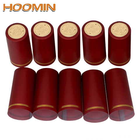 HOOMIN botella de vino sello Bar suministros para fiestas cubierta de botella de vino PVC tapa termorretráctil accesorios de Barware para la elaboración del hogar 10 unids/lote ► Foto 1/6