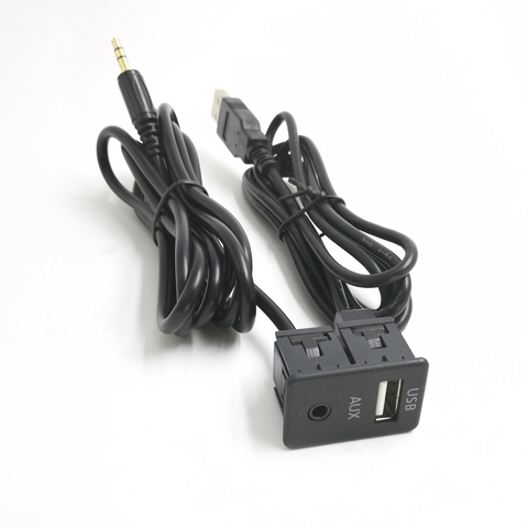 Biurlink-Panel de puerto USB para tablero de coche, adaptador de Cable de extensión AUX USB de 100mm para Volkswagen y Toyota, 3,5 CM ► Foto 1/6