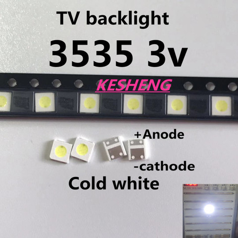 100 piezas/3537 UNI 3535 1 W LED Chip-2 90LM 3 v Cool blanco LCD retroiluminado de alta LED para aplicaciones de TV ► Foto 1/3