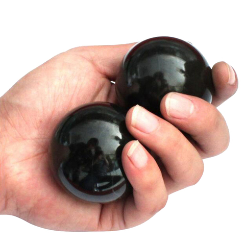 2pcsNatural Jade Baoding bolas muñeca mano de ejercicio y Handbol salud ejercicio estrés la terapia de relajación cromo masaje de mano ► Foto 1/6