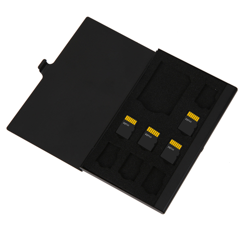 Funda para tarjeta de memoria monocapa de aluminio 1SD + 8TF, carcasa para tarjetas, Pin, caja de almacenamiento soporte de tarjetas Micro SD ► Foto 1/6