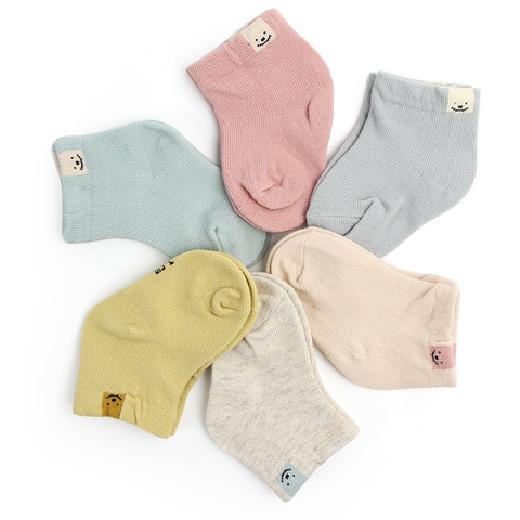 1 par primavera otoño nueva moda de algodón lindo Unisex bebé recién nacido color de caramelo fresco calcetines de bebé ► Foto 1/6