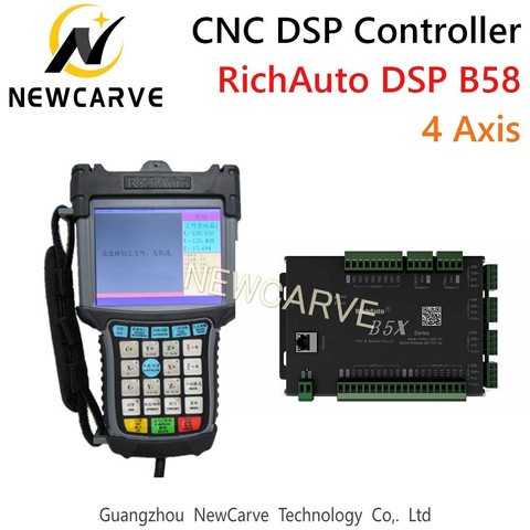 RichAuto DSP B58 USB CNC controlador B58s B58e 4 eje de sistema de Control Manual para CNC Servo a pasos de NEWCARVE ► Foto 1/1