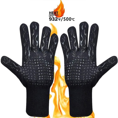 1 Uds guantes de barbacoa 300-500 grados centígrados de silicona extrema resistente al calor guantes de cocina para microondas guantes de cocina Parrilla de horno ► Foto 1/6