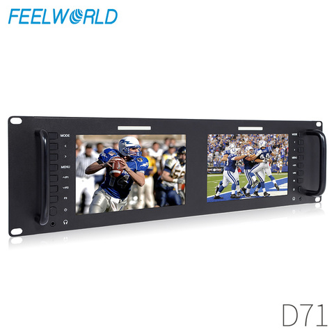 Feelworld D71 7 pulgadas IPS 3RU Cámara LCD 3G-SDI Salida de entrada HDMI Monitor de montaje en Rack 7 