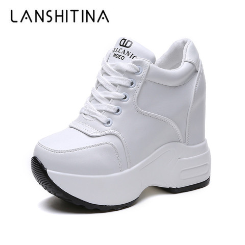 Botines de piel sintética para mujer, zapatillas con plataforma y suela gruesa de 10 CM, color blanco, para otoño, 2022 ► Foto 1/6