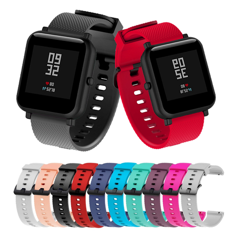 Correa de silicona para Xiaomi Amazfit Bip, correas de silicona para relojes inteligentes Xiaomi Amazfit GTS, pulsera para Samsung Galaxy Watch Active/Gear Sport 20mm ► Foto 1/6