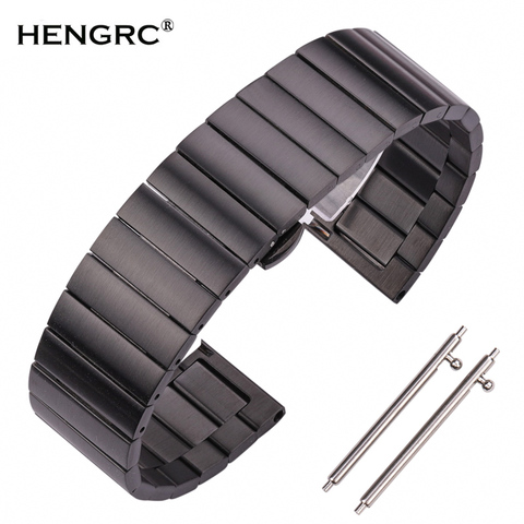 Correas de reloj de acero inoxidable de alta calidad, de 16mm, 18mm, 20mm y 22mm, de Metal, negro y plateado, para Huawei Gear S3 ► Foto 1/6