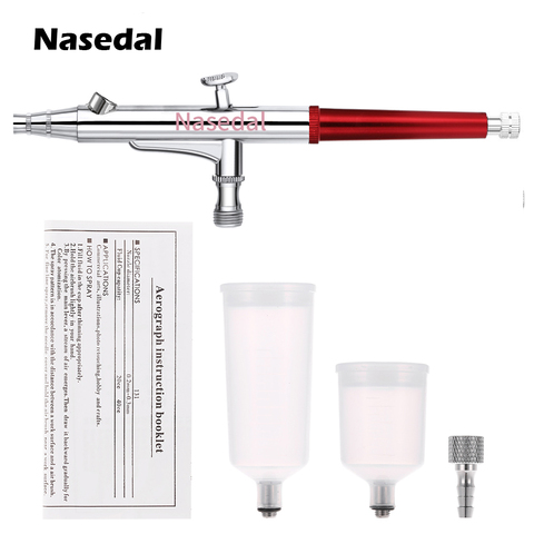 Nasedal-aerógrafo de doble acción, pistola de pulverización de 20cc, 40cc, alimentación por gravedad, pincel de aire, herramienta de Pintura de coches para maquillaje de uñas, 0,3mm ► Foto 1/6